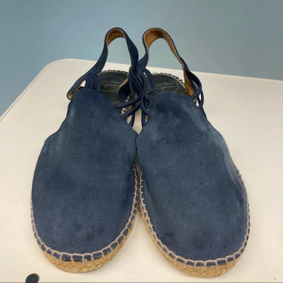 TONI PONS Sz 41 Nuria Espadrilles Blue Suede Comfort Elastic Shoes - Picture 2 of 8
